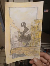 Black Suit SPIDERMAN Drinking   Coffee Drawing