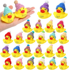 60 Pcs Christian Rubber Ducks Bulk with Bible Verses and Knit Hats, Church Gifts