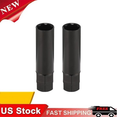 2pcs Black Socket Key Tool for 7 spline Lug Nuts | 19mm, 3/4'', 21mm, 13/16'' -