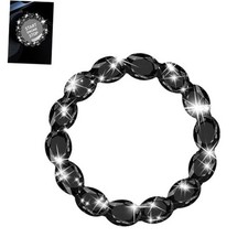 Car Bling Push Start Button Cover, Shiny Crystal Rhinestones Engine Start Black