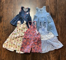 Osh Kosh B'Gosh Vintage 80s-90s Dress & Overall Lot Of 5 Multi Sizes Made USA