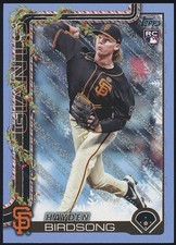 2025 Topps Holiday #H85 Hayden Birdsong RC Light Blue Glitter SF Giants