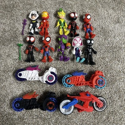 Marvel Spidey & His Amazing Friends Web Squad 10 Figures 4 bikes