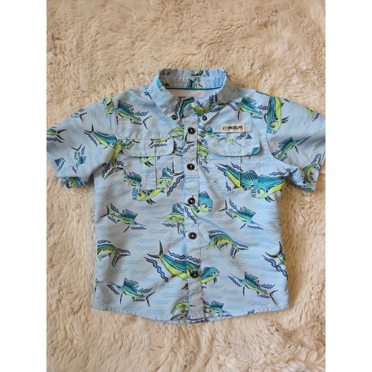 Camisa Magellan Aqua Hombre L Senderismo Fish Gear | Meses sin interés