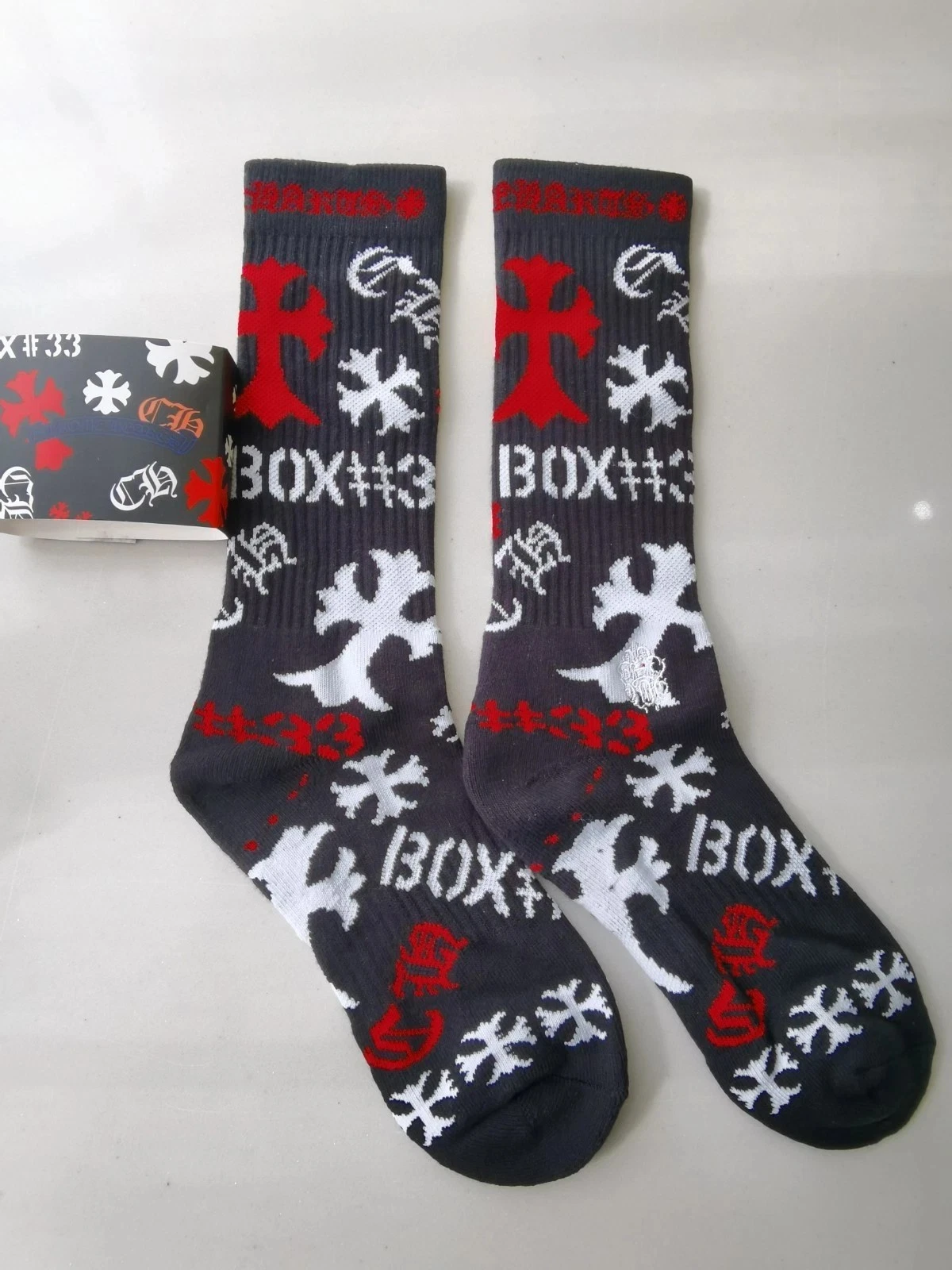 Chrome Hearts logo Mattyboy Black Socks Unisex