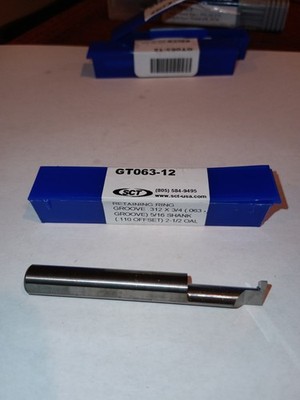 Scientific Cutting Tools (SCT) GT063-12   Solid Carbide Retaining Ring Groove...
