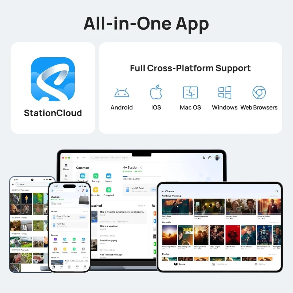 PocketCloud Portable NAS WiFi 6 M.2 NVMe SD Slots 8TB Max One-Click Backup - Image 3 of 4