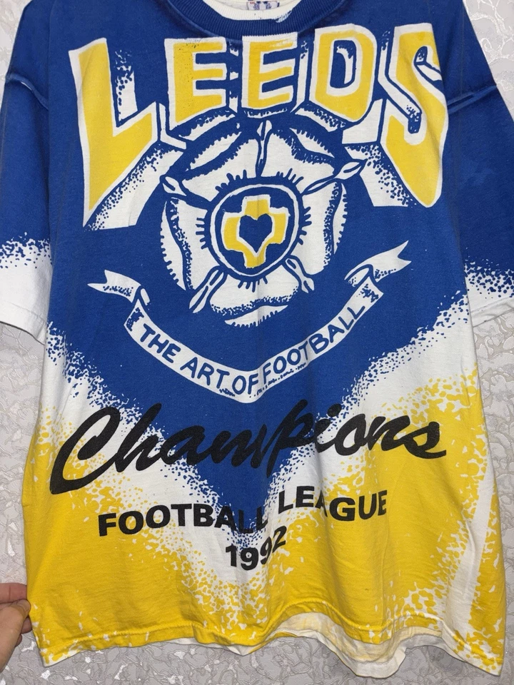 Camiseta de fútbol vintage de los 90 del Leeds United con estampado talla XL Foto 2 de 4