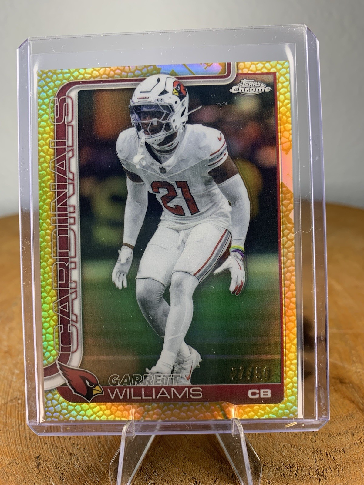 2025 Topps Chrome Garrett Williams Arizona Cardinals Gold Parrallel   #6 /50