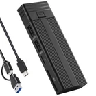 2-in-1 Type-C to M.2 NGFF NVMe to USB 3.0, 3.2, and 10G SSD Enclosure + USB Hub