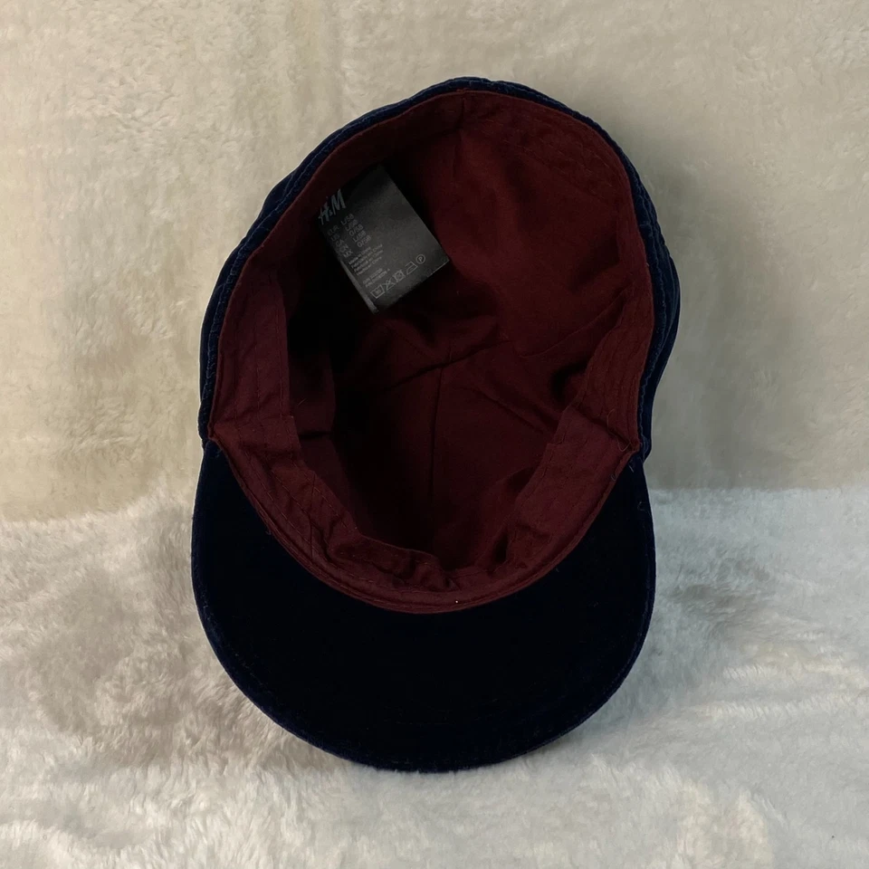 Gorra de béisbol de terciopelo azul medianoche H&M talla L 58 sombrero de felpa de terciopelo azul Van Gogh Foto 4 de 4