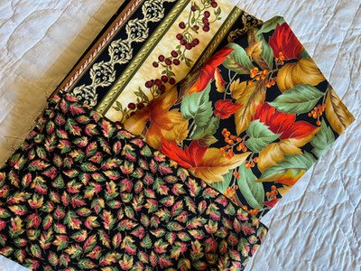 3 Pc Hoffman & More Leaf Prints 100% Cotton Metallic 3 Yds x 44'' Clean