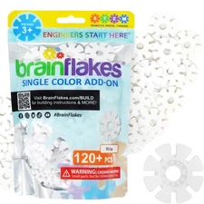 Brain Flakes Single Color Add-on - 120 Pieces - Resealable Pouch - White