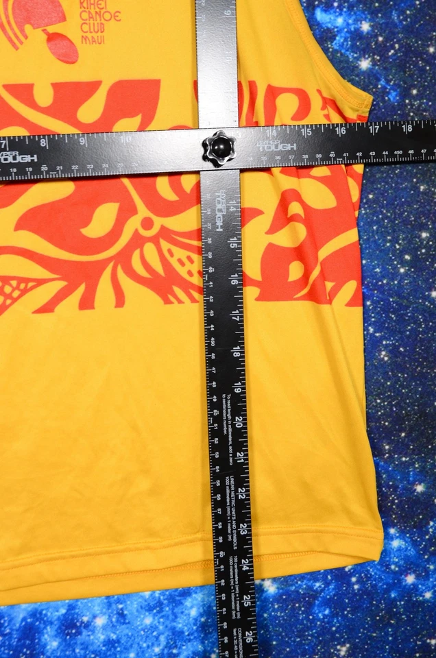 Рубашка мужская Patagonia Capilene маленькая желтая Kihei Canoe Club Maui без рукавов сделано в США - Изображение 4 из 4