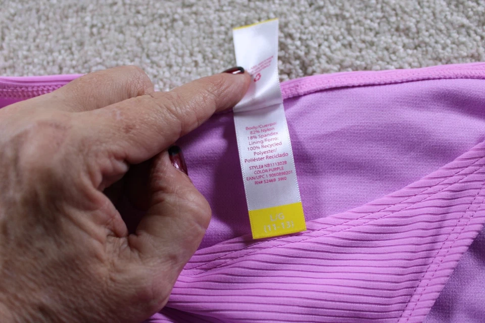 Parte inferior de bikini de spandex de nailon púrpura L/G No Boundaries para mujer Foto 3 de 4