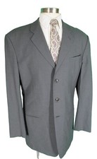 Armani Collezioni Su Misura Mens Grey 3 Btn Tropical Wool Suit 44XL Italy