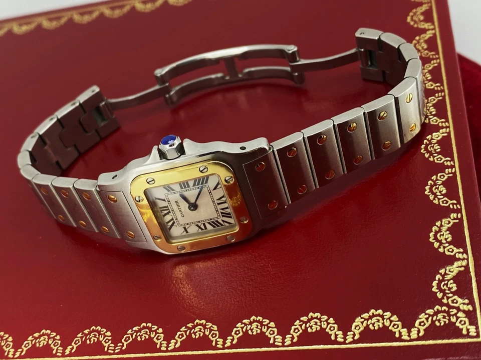 Reloj Cartier Santos Galbée ref 1567 Dos Tonos Oro y Acero 24mm Cuarzo Damas Foto 4 de 4