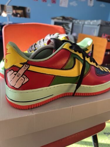 Custom Hand Painted NIKE “ EMINEM Air Force 1s 07 White PicanteRed DV0788-102 - Picture 3 of 17
