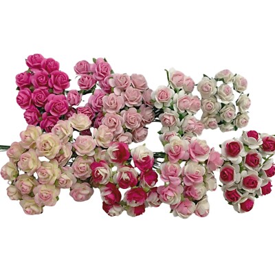 1,000pcs 1/4''or1cm MINI Open Rose Paper Flower Wedding Scrapbook Card-Making