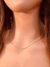 Gold Filled Rope Necklace  1mm Slim Classic Everyday Chain