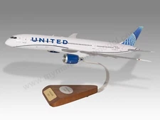 Boeing 787-9 United Airlines Desk Wood Airplane New Model Large Scale 1/144