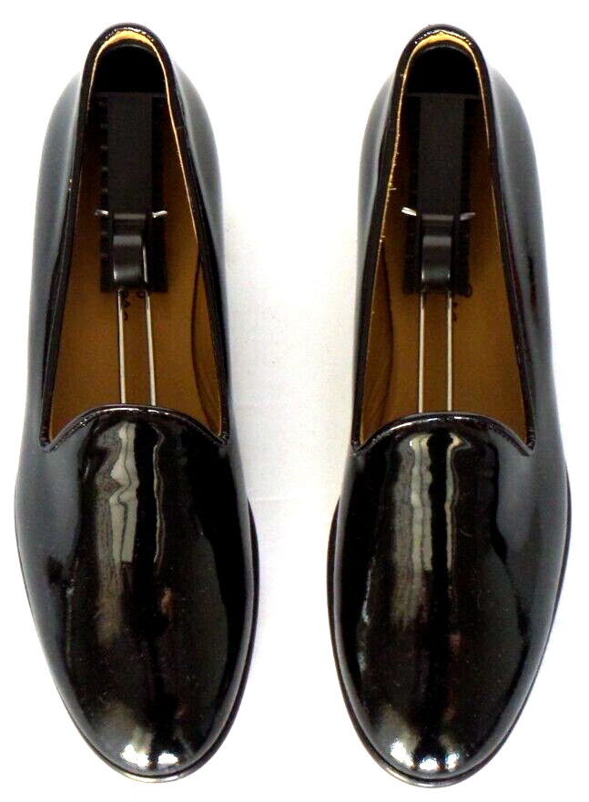 NEW & CUTE! Women's $350 DEL TORO Black "PATENT LEATHER" Slippers Loafers Shoe 8