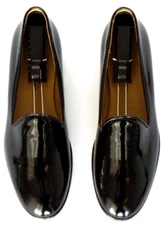 NEW & CUTE! Women's $350 DEL TORO Black "PATENT LEATHER" Slippers Loafers Shoe 8