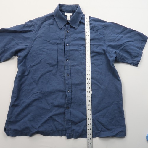 Concepts by Claiborne Mens Linen Blend Button Up Shirt Size 2XLT Tall Blue - Picture 4 of 6