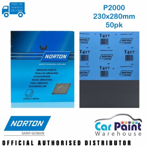 Norton P2000 BLACK ICE Wet & Dry Sanding Sheets 50pk T401 Waterproof Paper - Picture 1 of 4