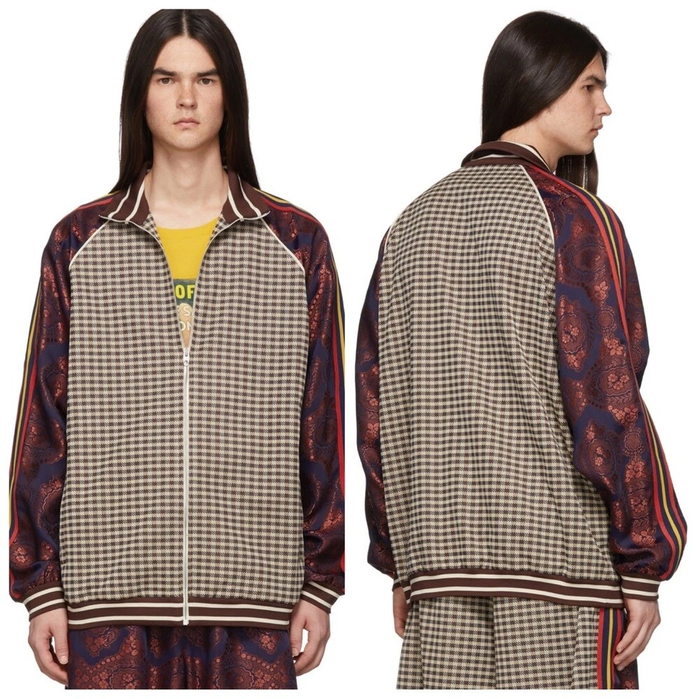 GIACCA TRACK GUCCI MICRO CHECK E STAMPA PAISLEY taglia XS vestibilità media grande nuova con etichetta