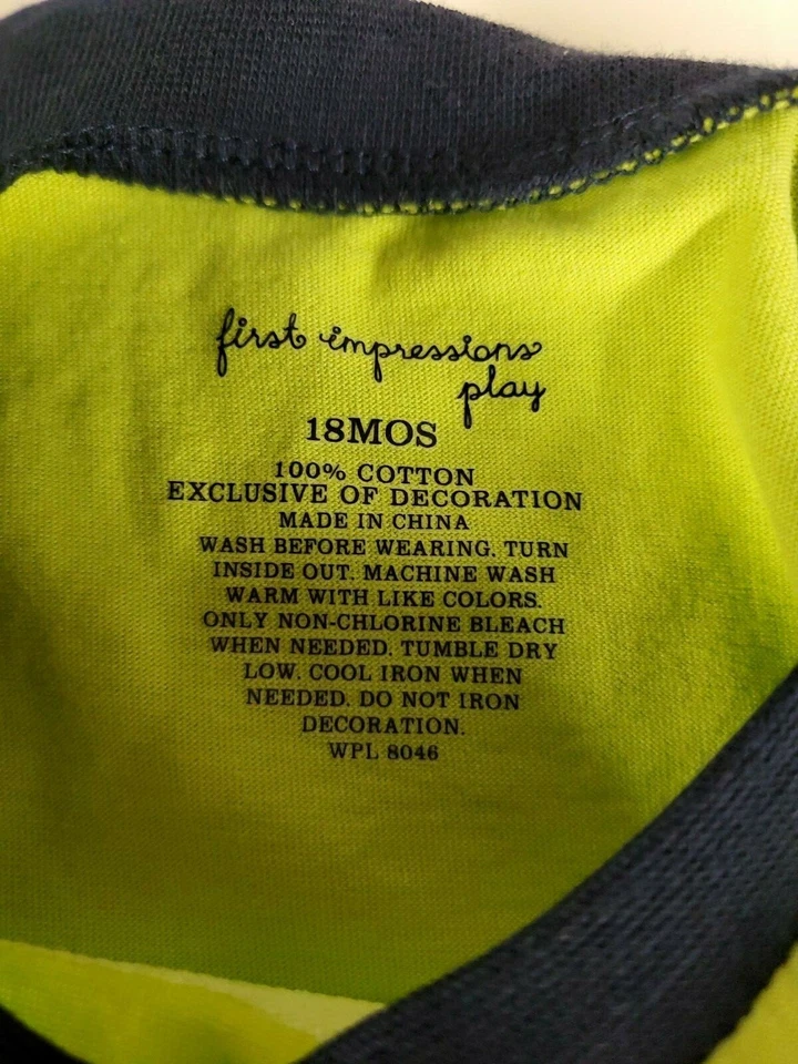 Camiseta First Impressions Camping Niños Manga Larga 18 Meses 31-33" 25-27lbs Foto 4 de 4