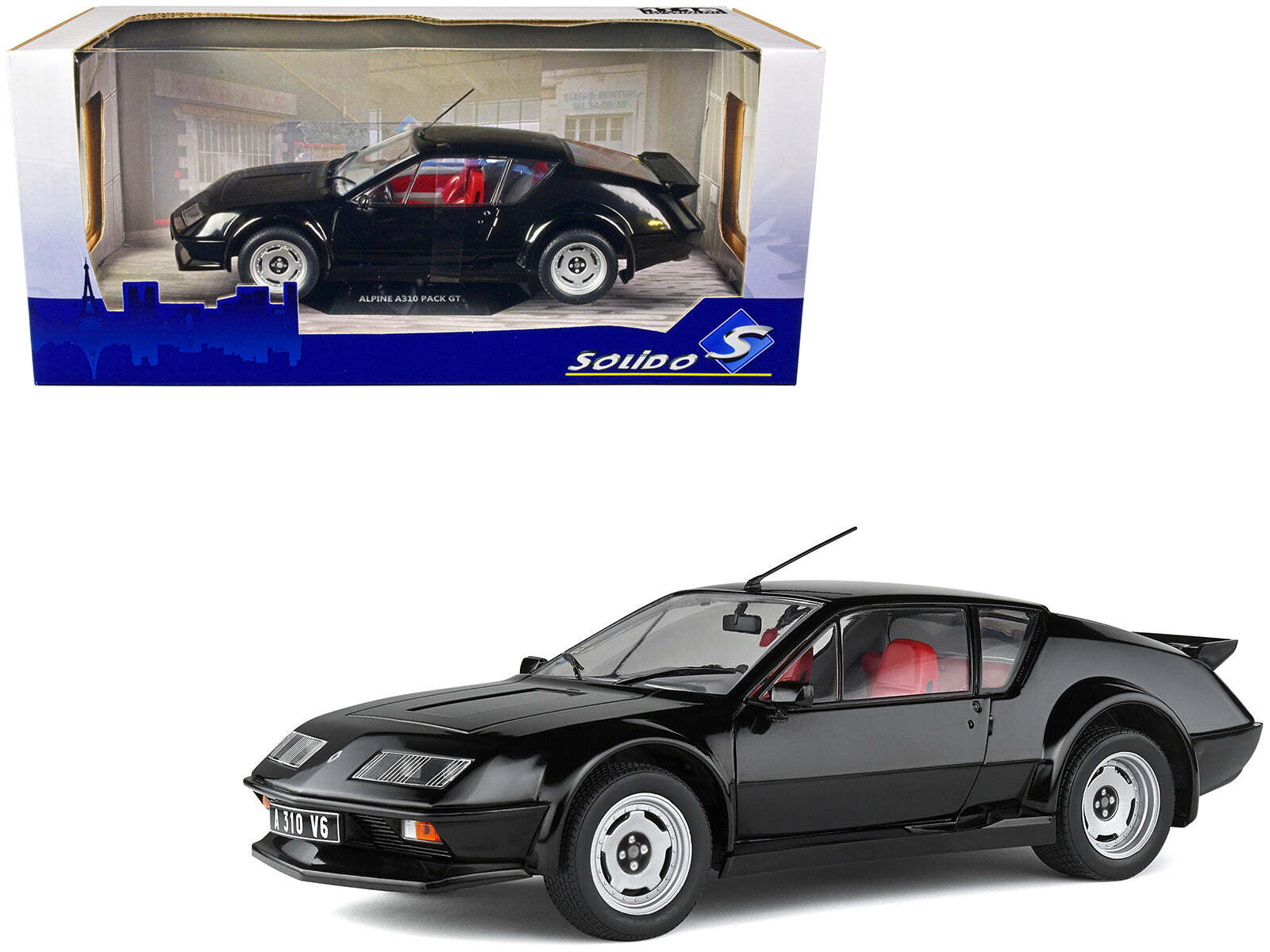 1983 Alpine A310 Pack GT Noir Irise Black with Red 1/18 Diecast Model Car