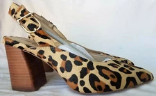 Sole Society Tamel Leopard Print Calf Hair Slingback Pump Size 7.5 M NEW $89