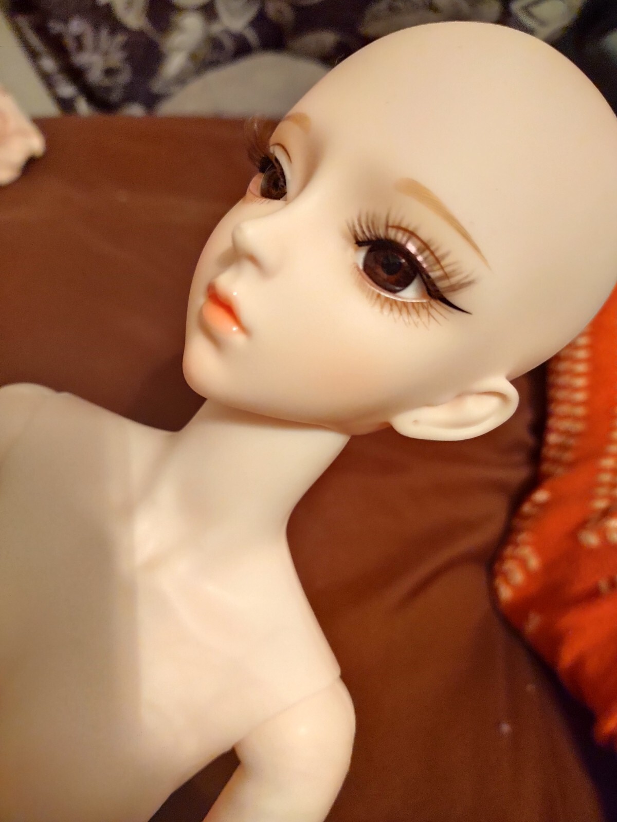bjd doll 2 feet tall, movable and posable joints, nude, no hair, bare skin, pale