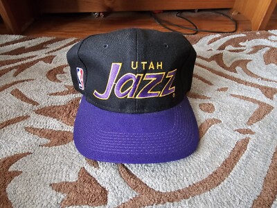 Vintage Utah Jazz Double Line SnapBack Hat Wool Blend Dead