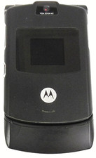 Motorola RAZR V3 - Black and Silver  AT T / Cingular  Cellular Flip Phone