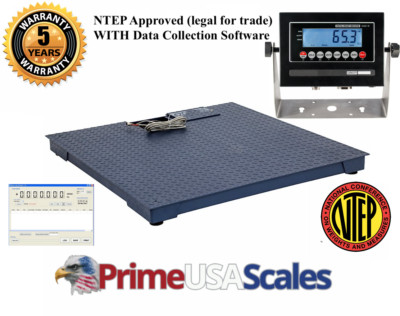 Prime USA NTEP 48'' X 48'' Floor Scale W/ Data Software 5000 Lb x 1 Lb