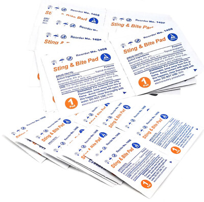 Insect Sting / Bite Relief Pads - 50 Count/Pkg - Dynarex