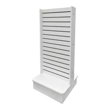 25x25x54 White 2-Way Sided Slatwall Merchandiser Displays Tower Floor Stand