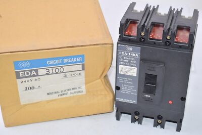 NEW IEM EDA3100, EDA-14KA Industrial Circuit Breaker 240 VAC 100A 3 Pole Unit 40
