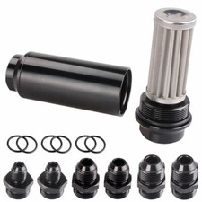 High Flow Racing Inline Fuel Filter 40 Micron Cleanable 6an8an10an Universal