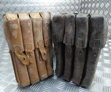 Original Vintage Military Issued Leather Munition Case / Bag & Shoulder Strap Defekt