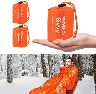 MARKENLOS 2er Notfallzelt,Biwaksack Survival Schlafsack warm Outdoor Tube Zelt wasserdicht