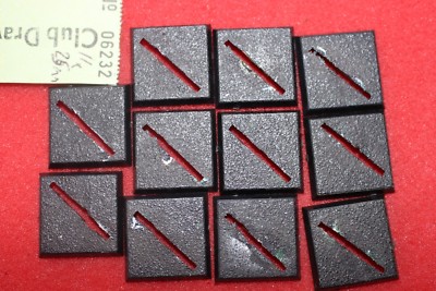 Games Workshop Warhammer Fantasy 12 x 25 mm Diagonale Quadrat Schlitz Basen Slotta