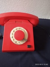 Vintage telephone Germany rouge ,  a cardan retro de bureau , fixe