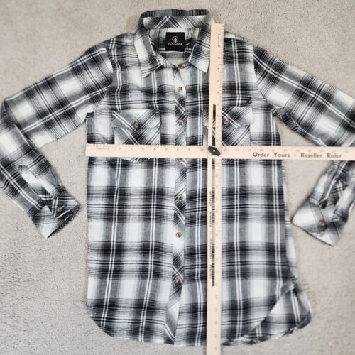 Volcom flannel Shirt Womens Size XS Long Sleeve Button Up Plaid - Picture 4 of 9