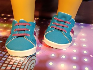 teal and purple sneakers