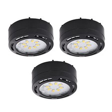 LED Puck Light Undercabinet Accent Kit 120V Series set of 3 LEDPL3BLK