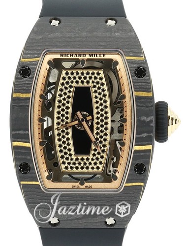 Richard Mille RM 07-01 Carbon TPT Black Gold Ladies RM07-01 Oynx Diamond NEW
