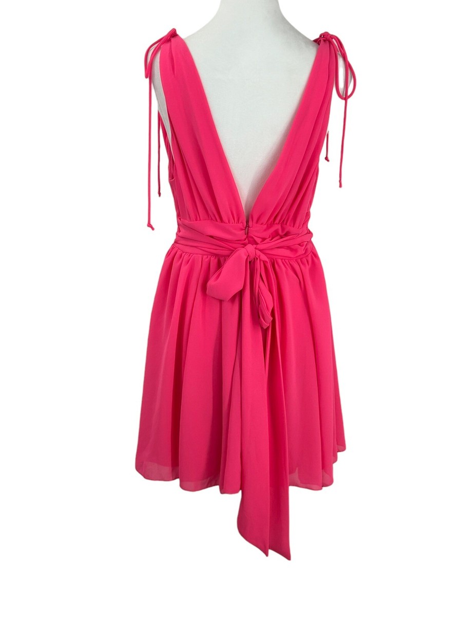 Lucy in the Sky Dress Ysabel Chiffon Dress in Hot Pink- M | eBay